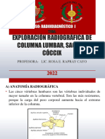 Exploración Radiográfica de Columna Lumbar, Sacro y Cóccix.