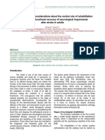 Current Issues and Considerations About The Central Role of Rehabilitation Therapies in The Functional Recovery of Neurological Impairments After Stroke in Adults