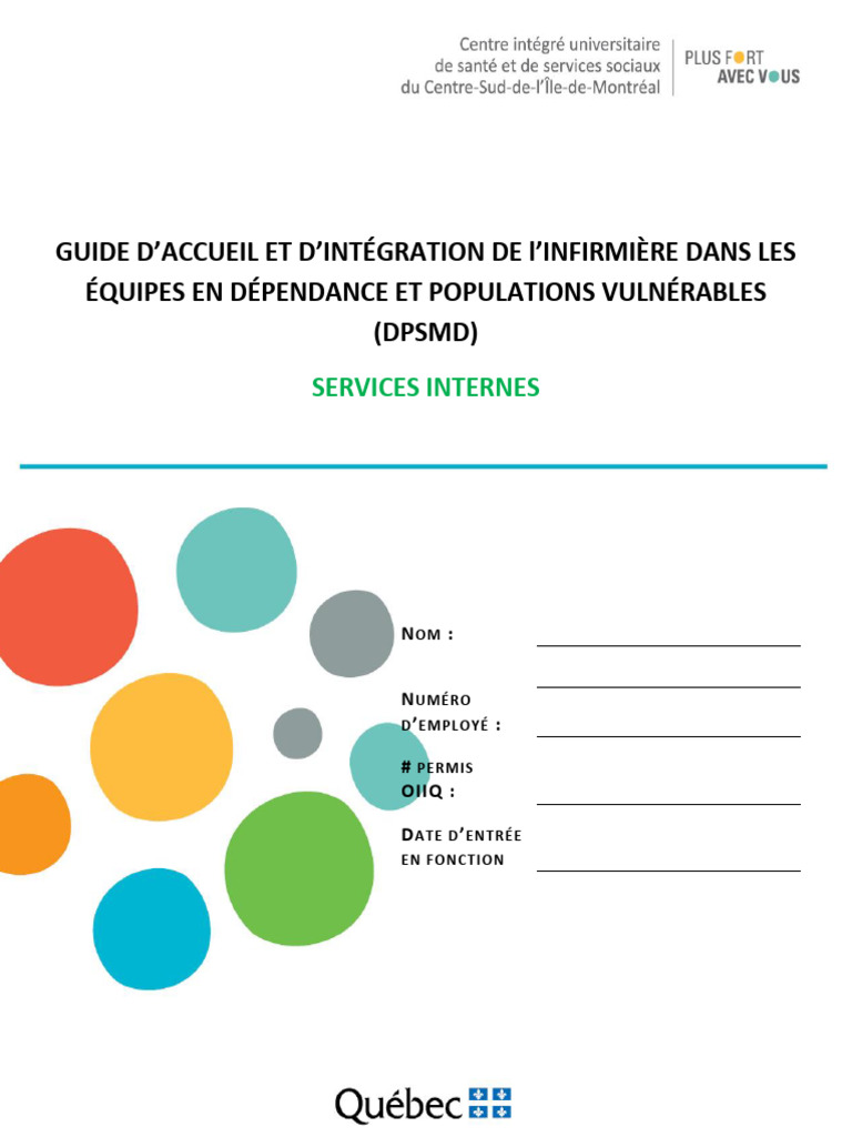 Guide d'Intégration Infirmière en Dépendance | PDF | Allaitement ...