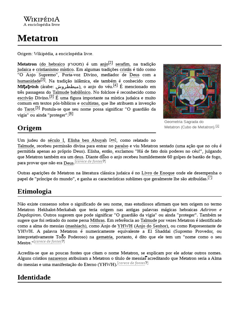 Metatron | PDF | Crença e doutrina religiosa | Teologia