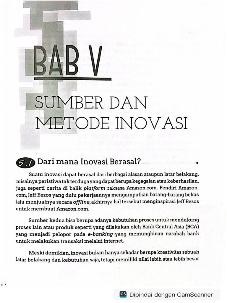 Bab 5 Manajemen Inovasi - Sumber & Metode Inovasi | PDF