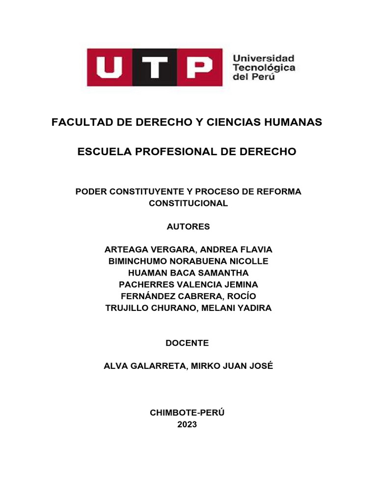 S7. Poder Constituyente y Proceso de Reforma Constitucional | PDF