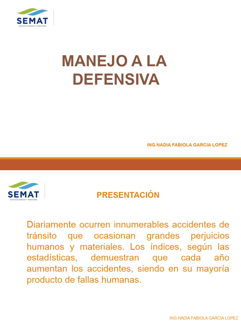 Presentacion Manejo A La Defensiva | PDF