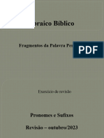 Hebraioc Bíblico Exercício de Reforço Pronomes e Sufixos