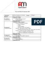 Proyección Plan de Evaluaciones - 2° Historia