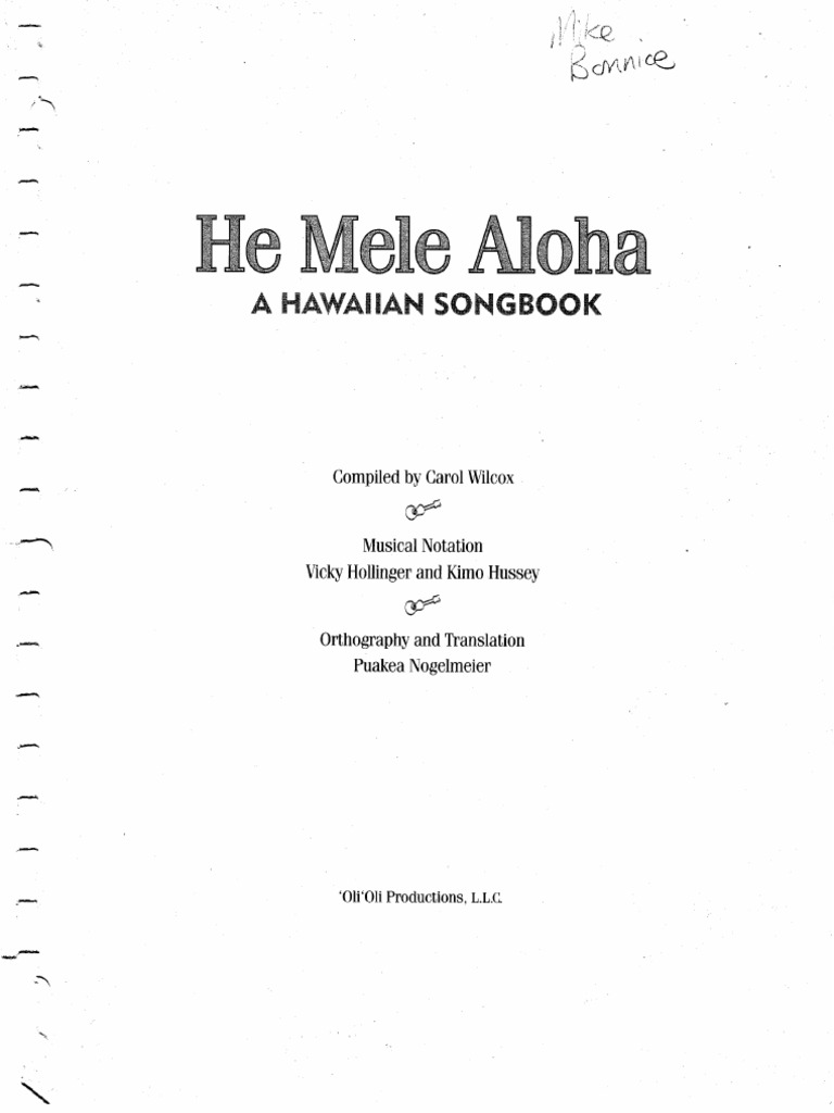He Mele Aloha | PDF