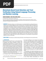 Blockchain-Based Event Detection and Trust Verification Using Natural Language Processing and Machine Learning