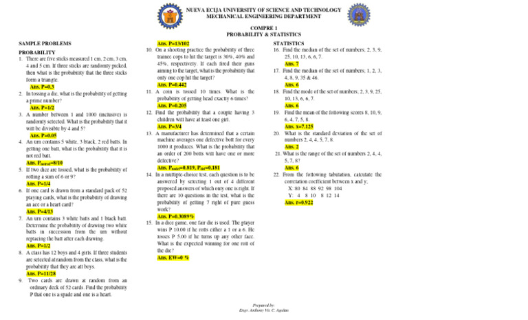 Lesson 04 - Probability & Statistics | PDF | Probability | Statistics