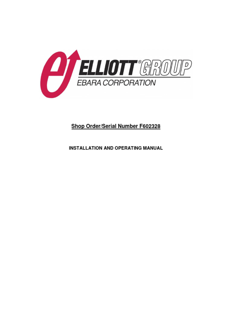 Shop Order/Serial Number F602328: Installation and Operating Manual | PDF