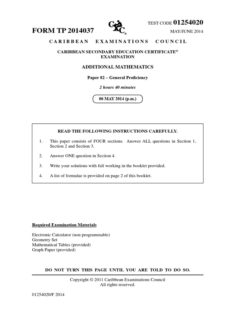 Additional Mathematics Pdf