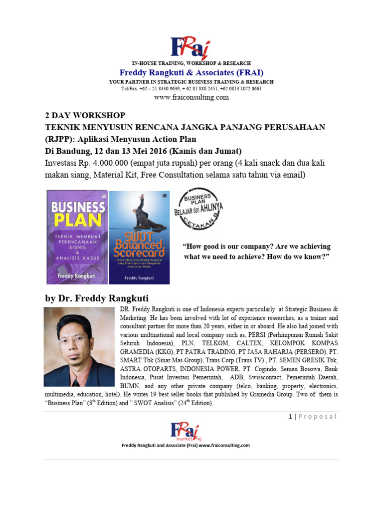 Workshop Penyusunan RJPP Efektif | PDF