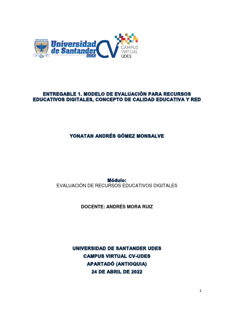 Modelo de Evaluación para RED. | PDF