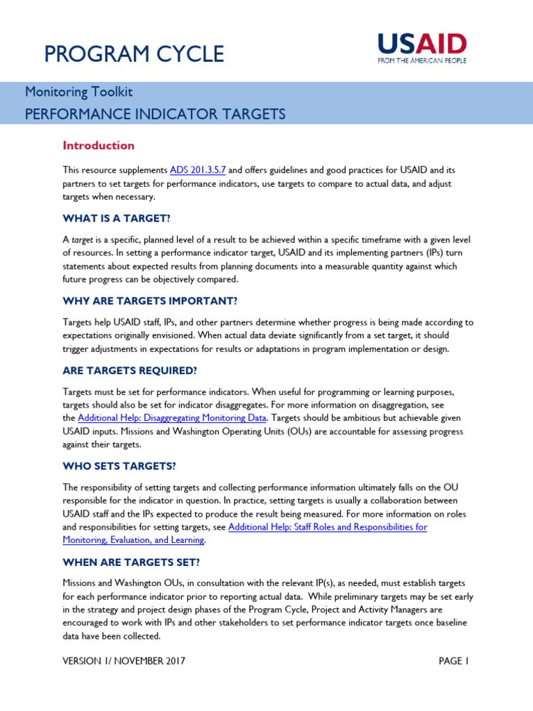 Cleared MT Performance Indicator Targets R PDF Performance