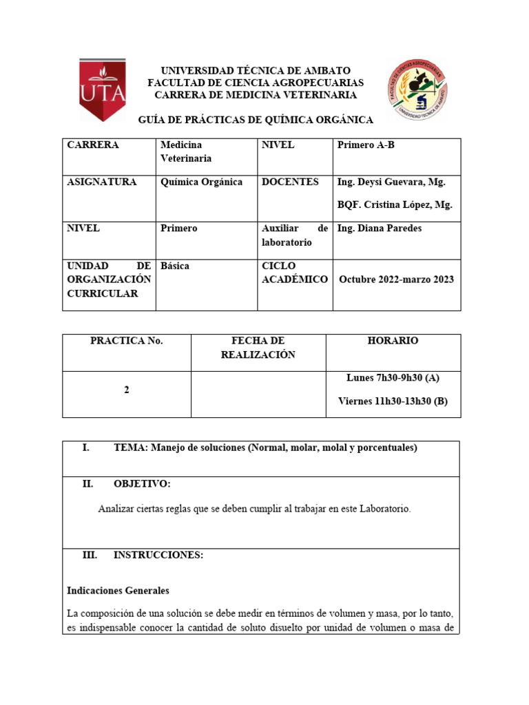 Guía de Prácticas de Química Orgánica | PDF