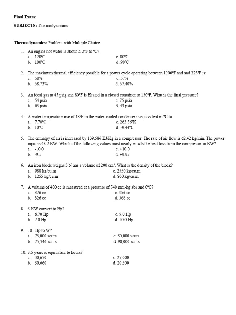 THERMODYNAMICS EXAM QUESTIONS AND ANSWERS PDF FREE DOWNLOAD visual data 7