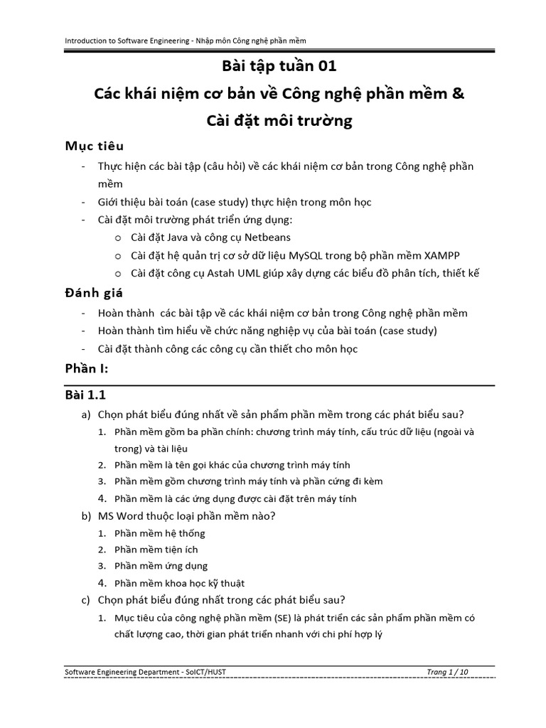 Bai Tap Tuan 01 | PDF