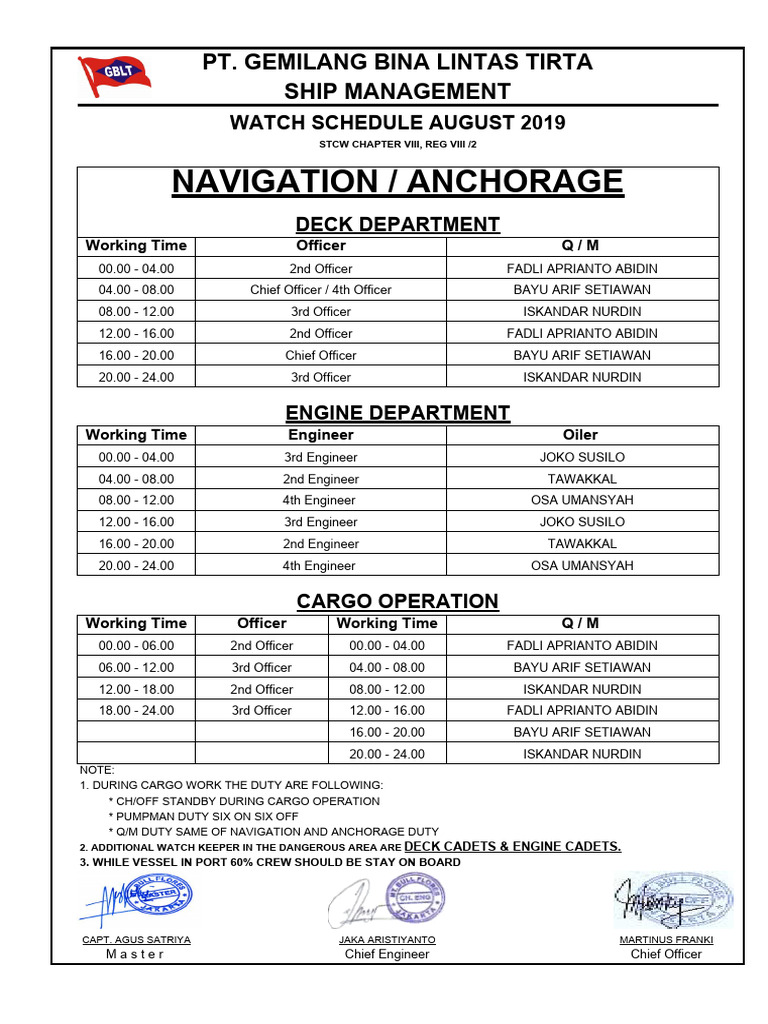 Watch Schedule.. | PDF