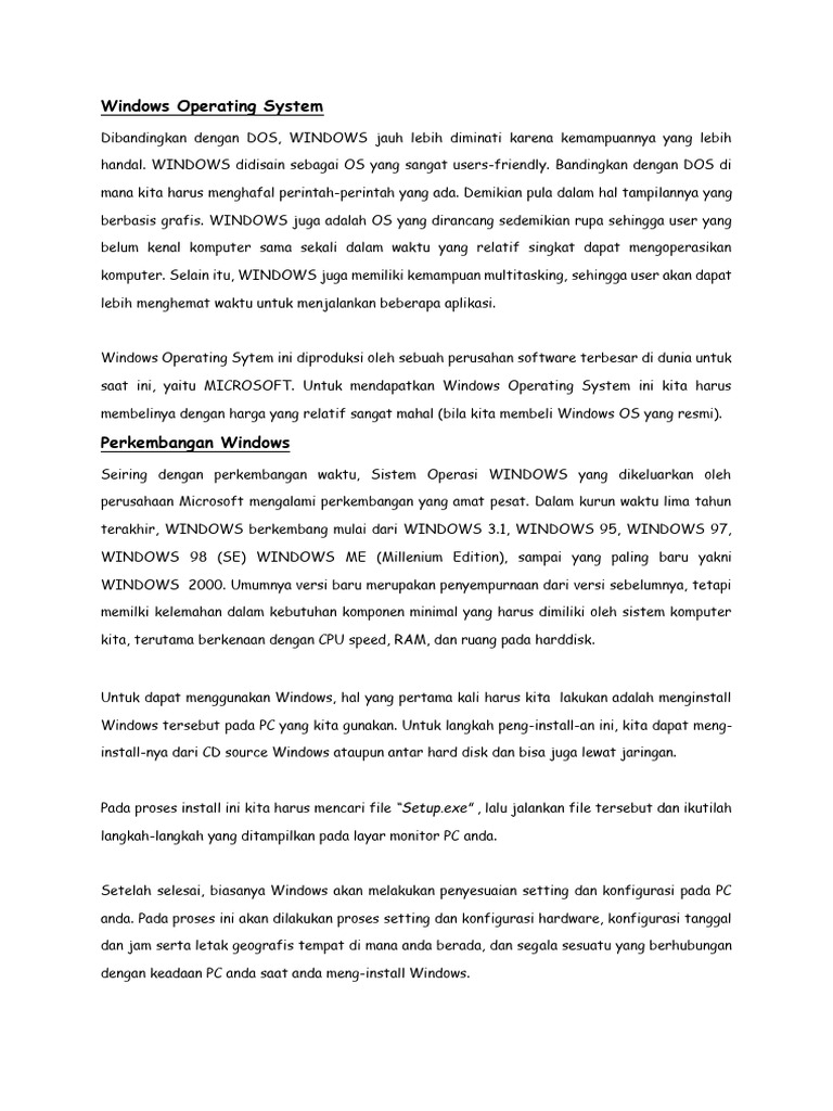 Windows Operating System PDF