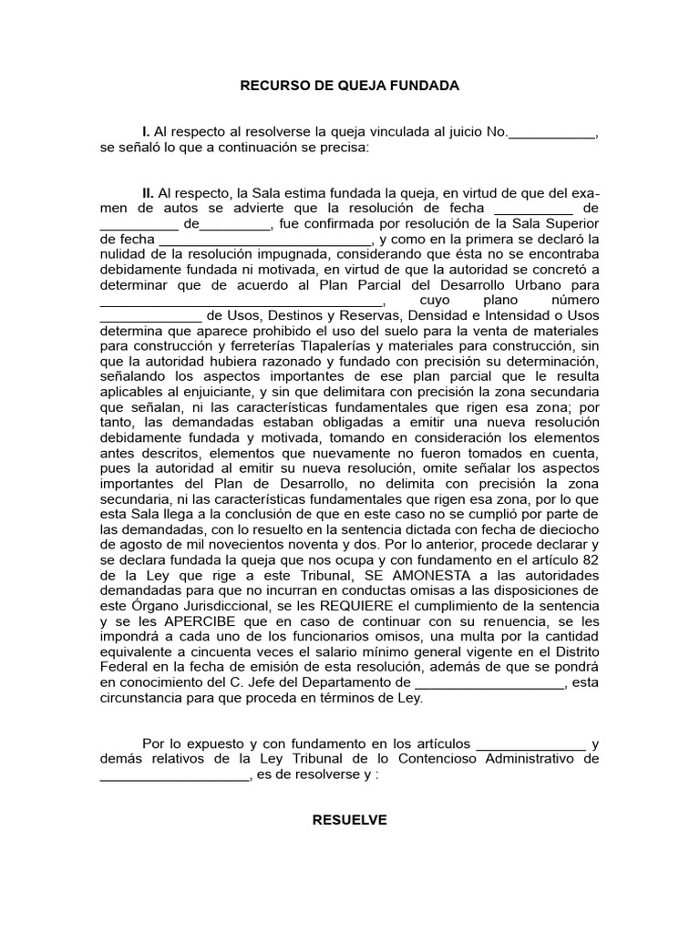 Recurso de Queja Fundada | PDF | Sentencia (ley) | Justicia
