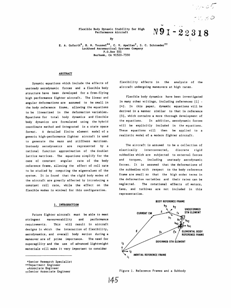Dynamic Equations for Fighter Aircraft | PDF