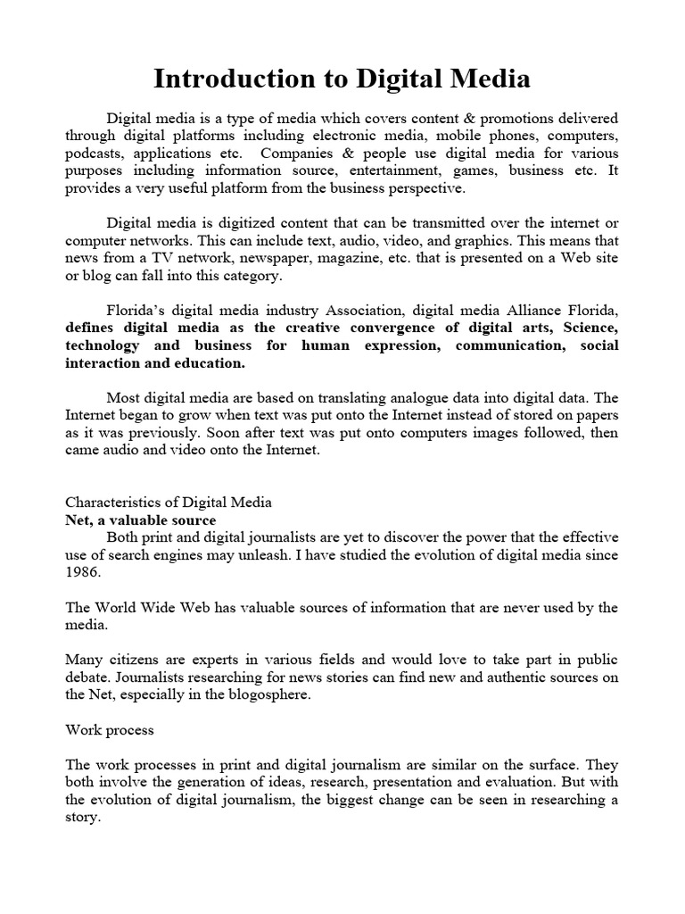 Introduction to Digital Media PDF