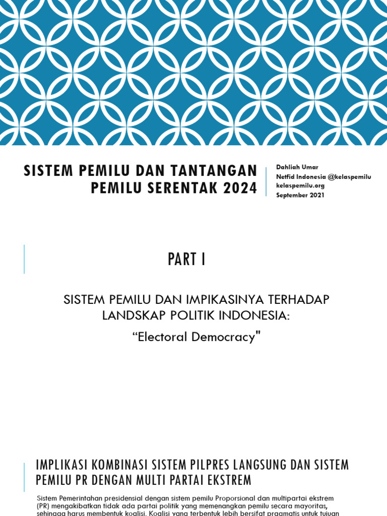 Sistem Pemilu Dan Tantangan Pemilu Serentak 2025 PDF