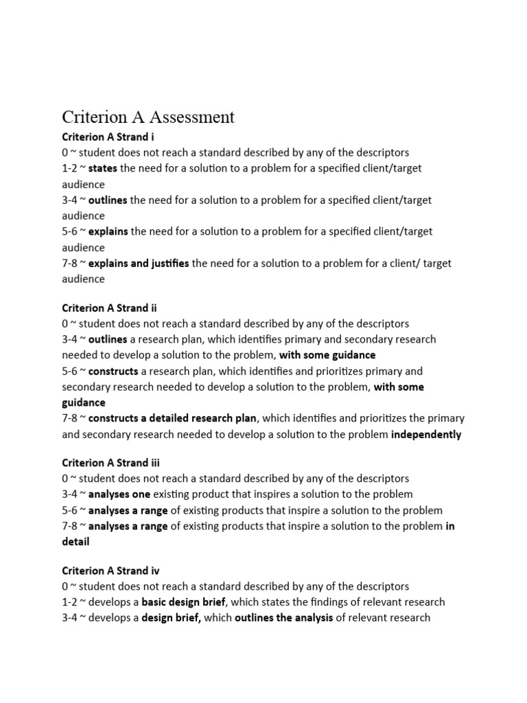 Criterion A Design Cycle Checklist | PDF