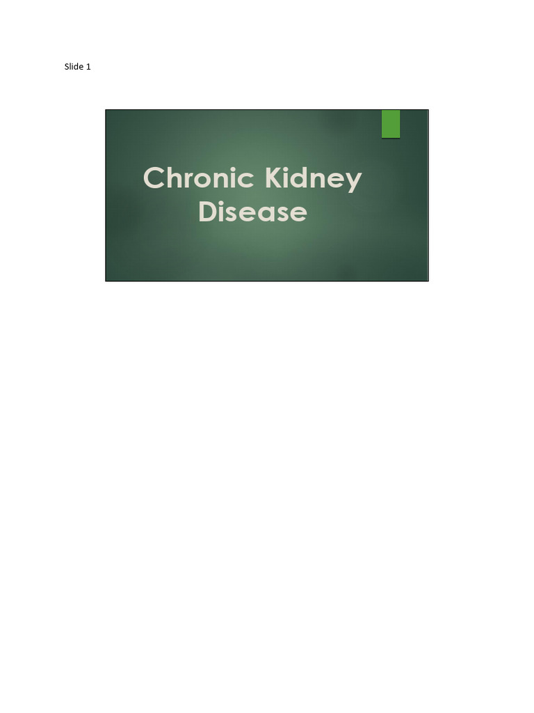 Understanding Chronic Kidney Disease | PDF | Chronic Kidney Disease ...