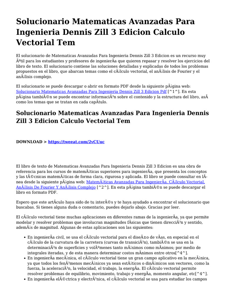 Solucionario Matematicas Avanzadas para Ingenieria Dennis Zill 3 ...