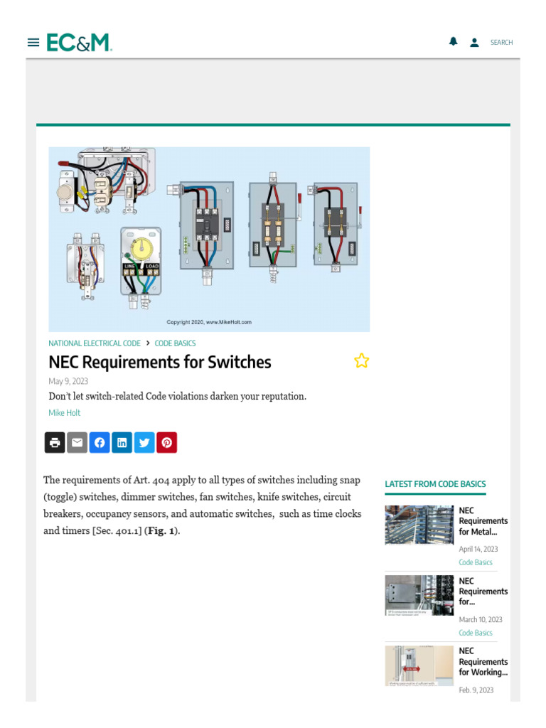NEC Requirements For Switches EC&M PDF