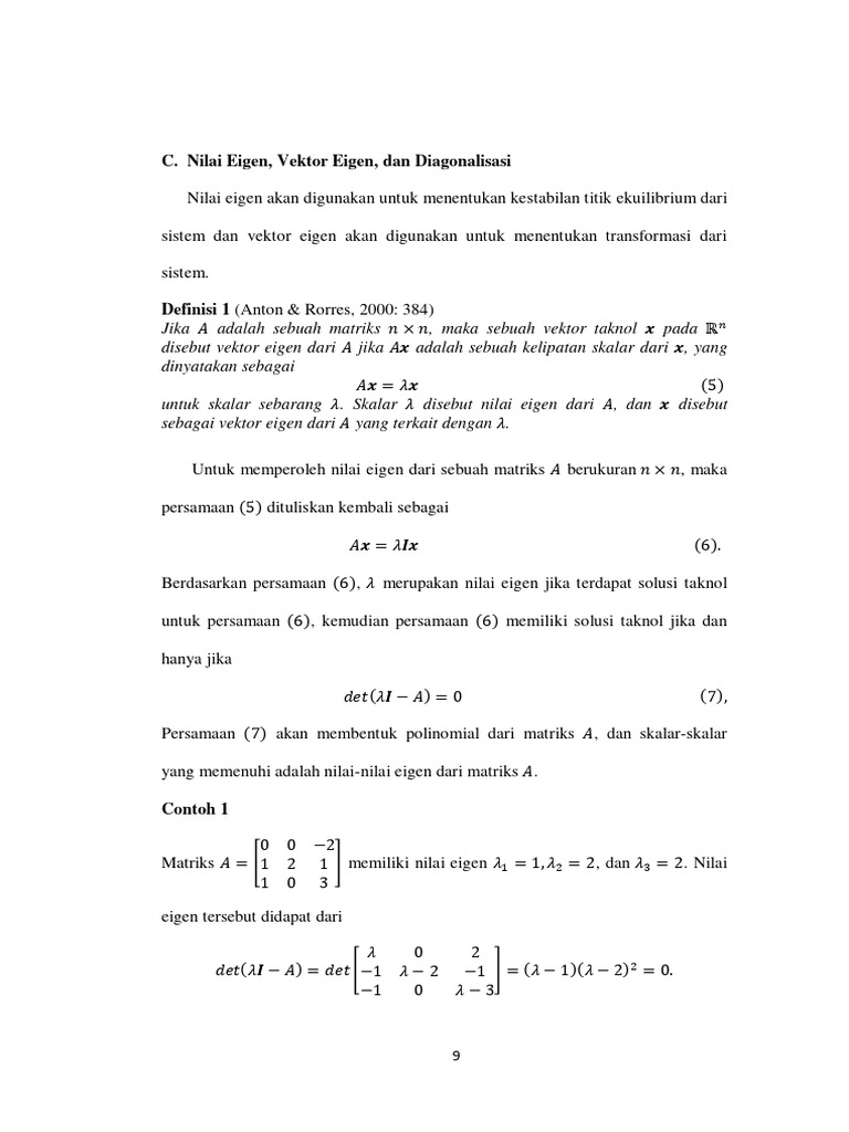 Nilai Eigen dan Diagonalisasi Matriks | PDF