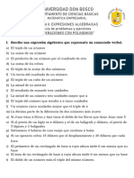 Guía de Ejercicios y Problemas OPERACIONES CON POLINOMIOS