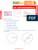 Longitud de Una Circunferencia para Sexto Grado de Primaria