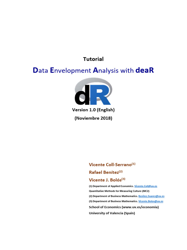 Data Envelopment Analysis with deaR | PDF | Art | Computers