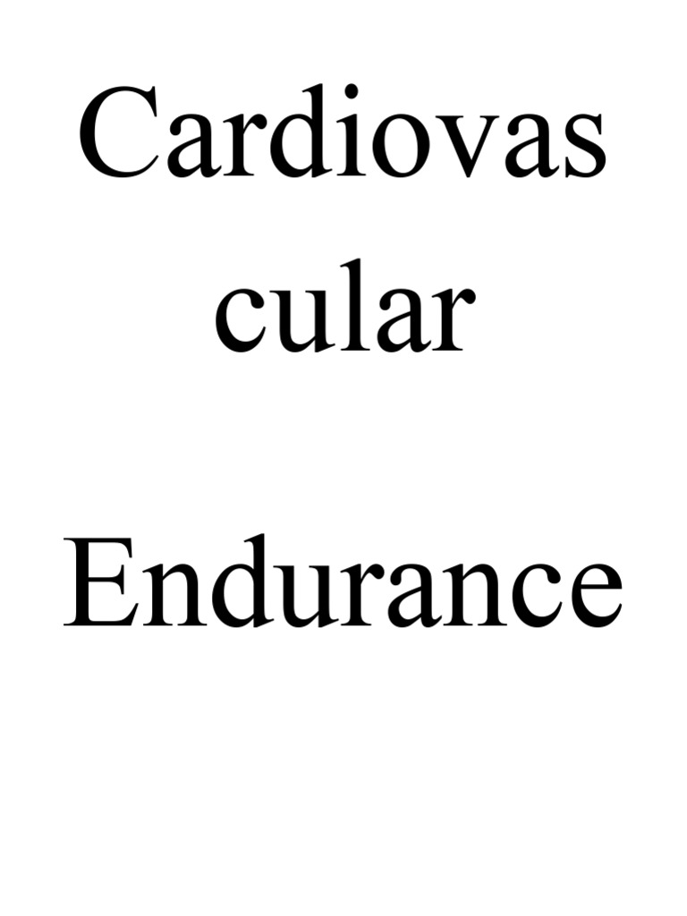 Cardiovascular Endurance PDF