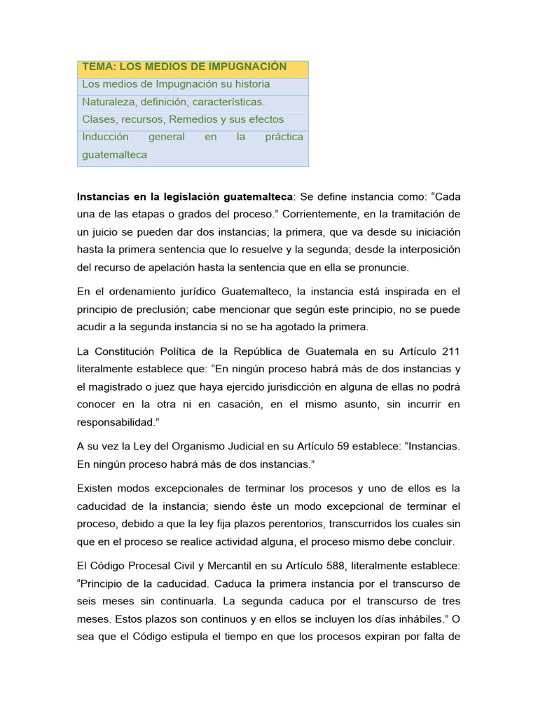 Medios de Impugnación en Guatemala | PDF