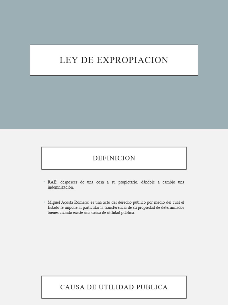 Ley de Expropiación: Procedimientos y Reversión | PDF | Dominio ...