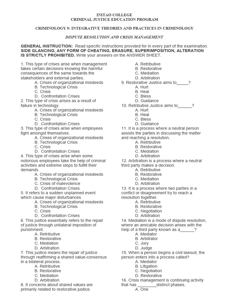 Dispute Exam | PDF