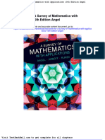 Test Bank For A Survey of Mathematics With Applications 10th Edition Angel