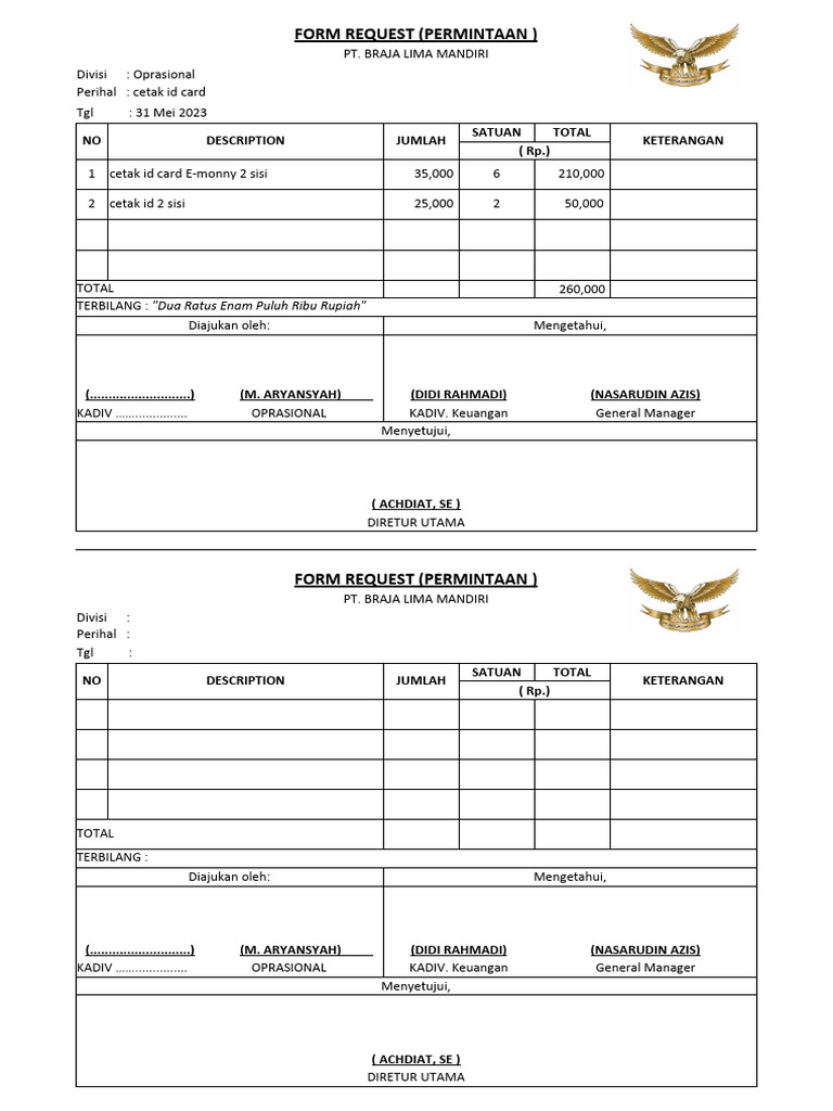 Form request pdf