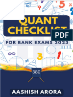 Quant Checklist 380 by Aashish Arora For Bank Exams 2023