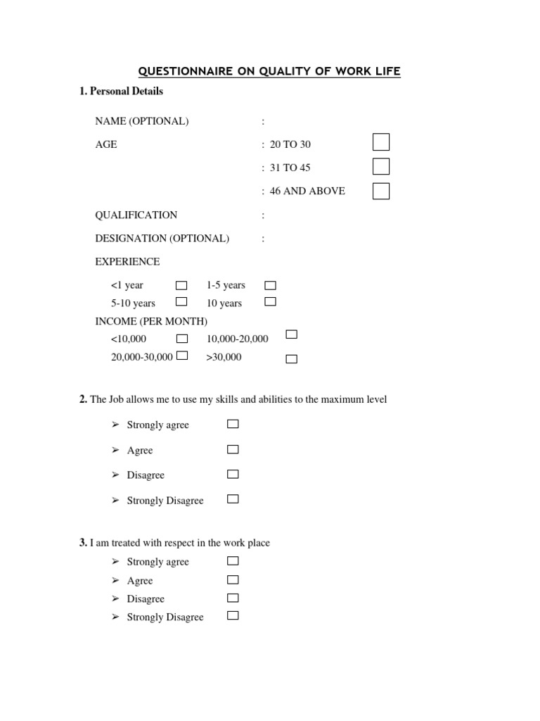 Quality of Work Life | PDF | Business | Labor