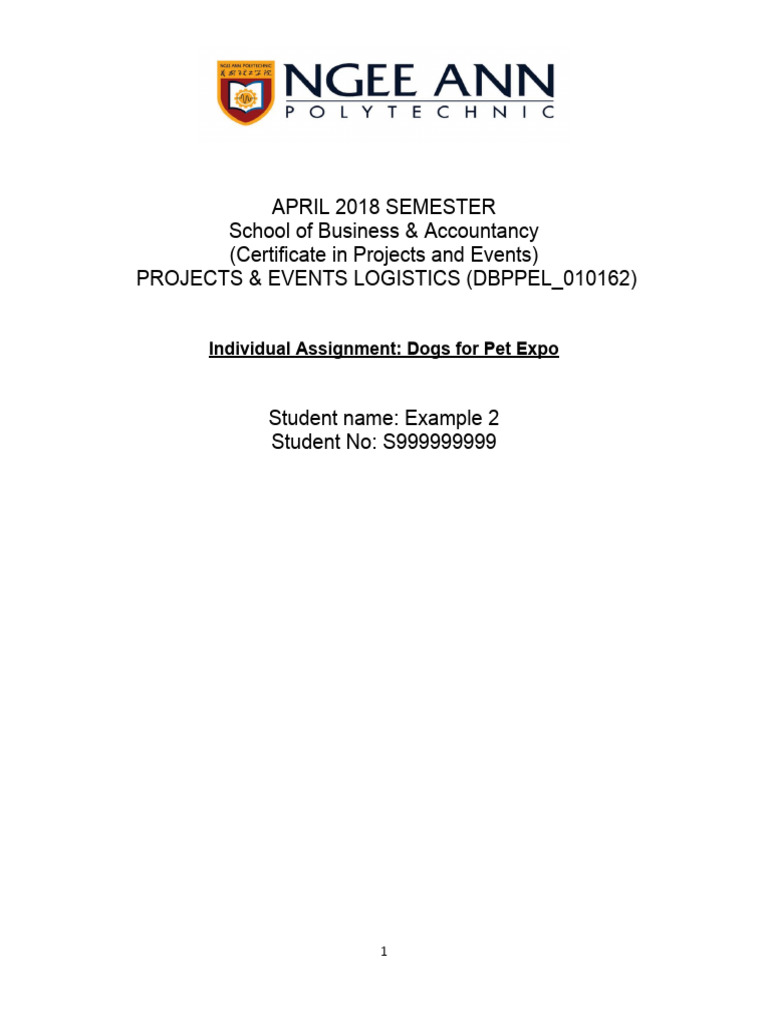 Individual Assignment Example 2 Pet Expo | PDF