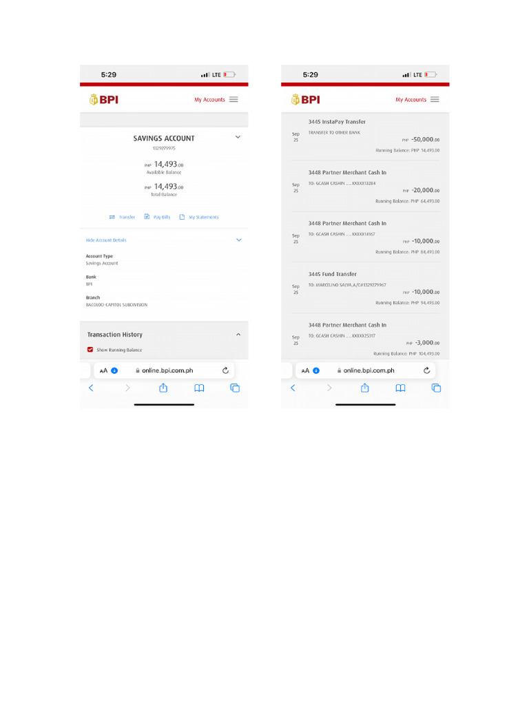 BPI Transaction History 2 | PDF