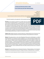 La Evaluación Educativa Como Ámbito de Especialización Profesional