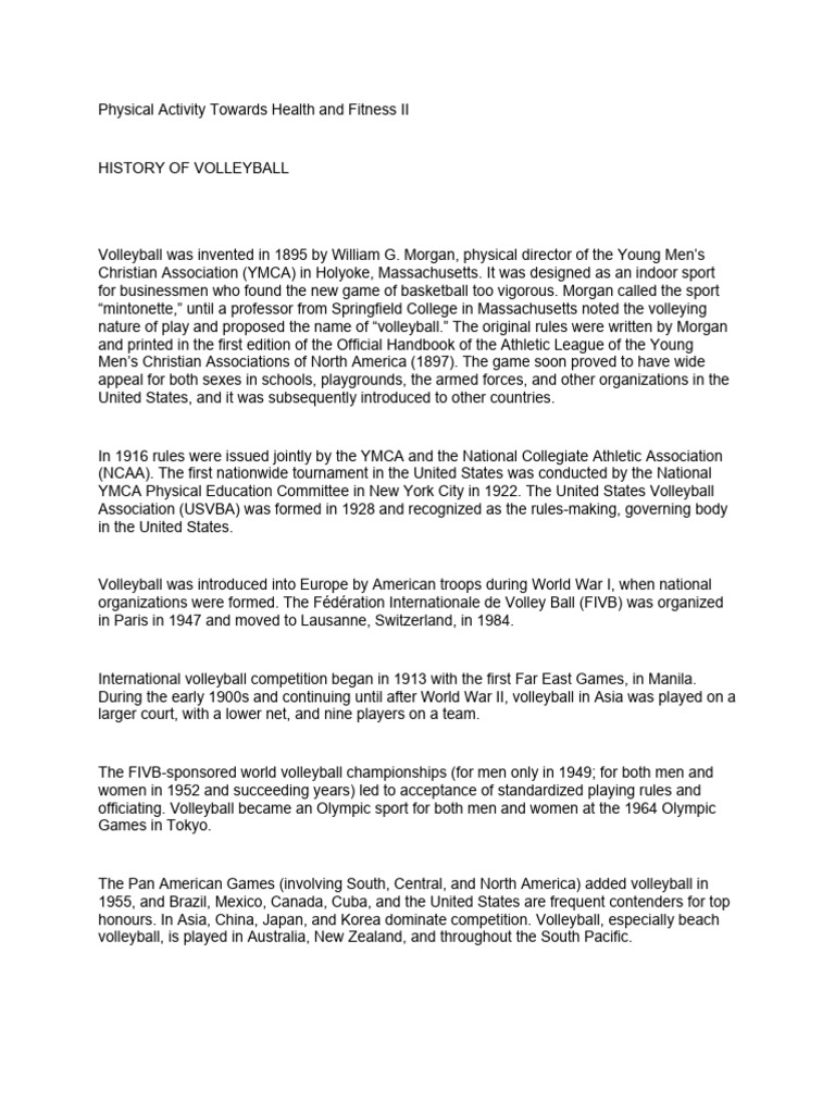 History of Volleyball PDF