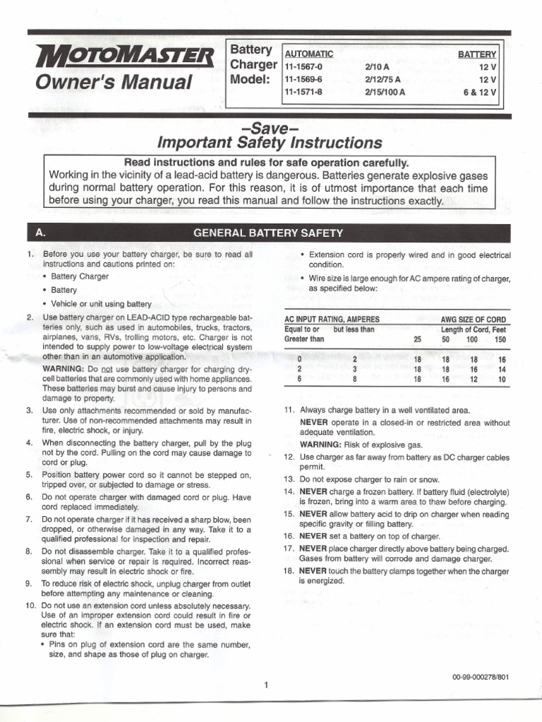 Battery Charger Owner Manual