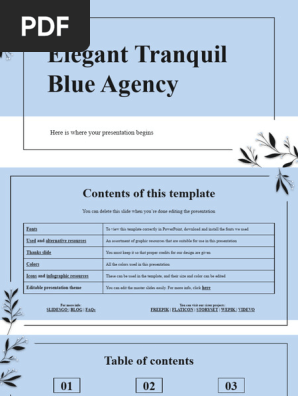 Elegant Tranquil Blue Agency by Slidesgo