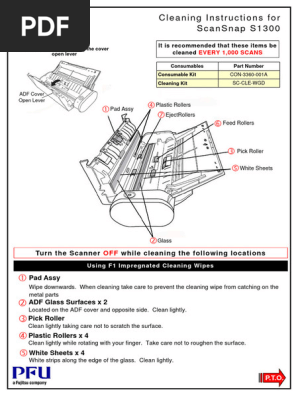 Fujitsu ScanSnap S1300i Cleaning-Instructions-S1300 | PDF