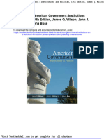 Test Bank For American Government Institutions and Policies 14th Edition James Q Wilson John J Diiulio JR Meena Bose